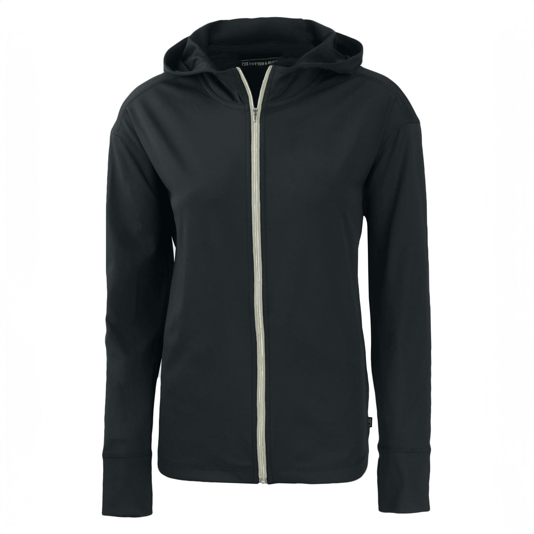 House of Uniforms The Daybreak Full Zip Hoodie | Ladies Cutter and Buck Black