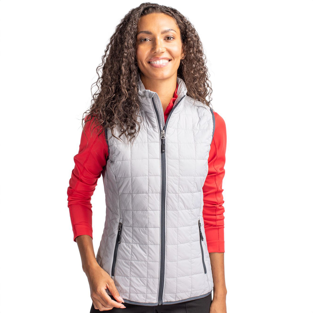 House of Uniforms The Rainier Vest | Ladies Cutter and Buck Silver