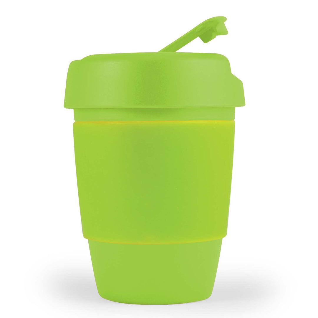 House of Uniforms The Kick Coffee Cup with Silicone Sleeve | 320ml Logo Line Green