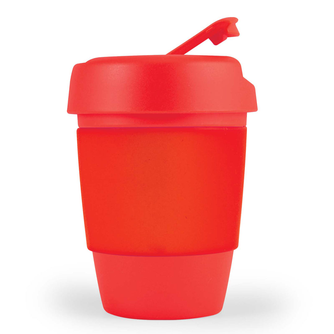 House of Uniforms The Kick Coffee Cup with Silicone Sleeve | 320ml Logo Line Red