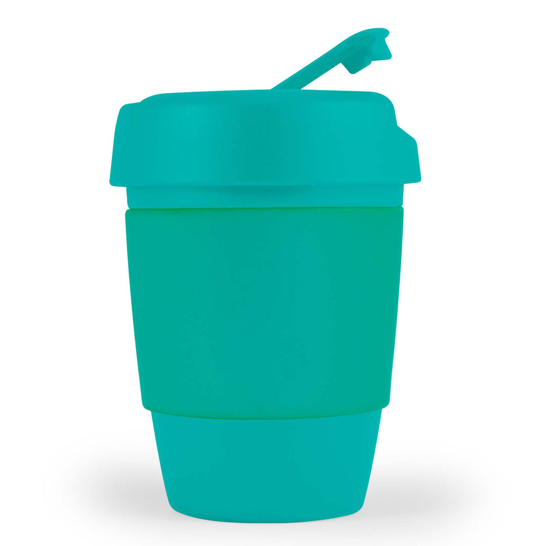 House of Uniforms The Kick Coffee Cup with Silicone Sleeve | 320ml Logo Line Teal