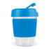 House of Uniforms The Kick Clear Coffee Cup with Silicone Sleeve | 320ml Logo Line Light Blue