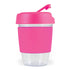 House of Uniforms The Kick Clear Coffee Cup with Silicone Sleeve | 320ml Logo Line Hot Pink