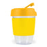 House of Uniforms The Kick Clear Coffee Cup with Silicone Sleeve | 320ml Logo Line Yellow