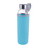 House of Uniforms The Capri Glass Drink Bottle with Neoprene Sleeve | 550ml Logo Line Light Blue