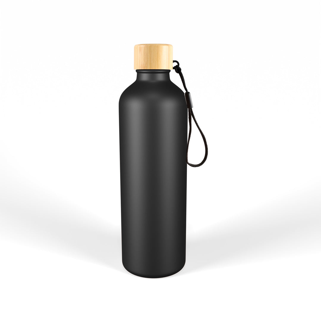 House of Uniforms The Gelato Drink Bottle with Bamboo Lid | 750ml Logo Line Black