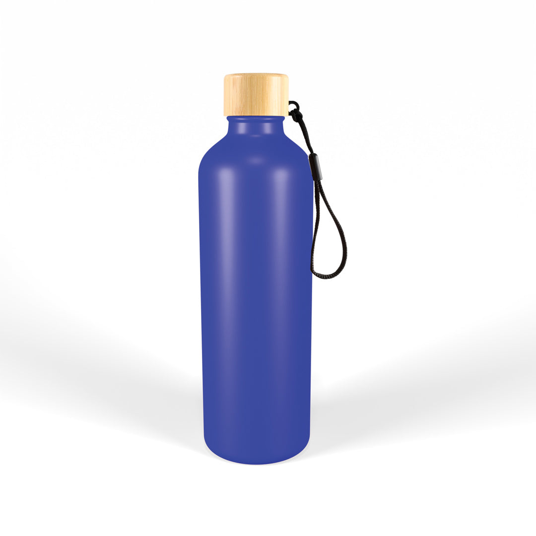 House of Uniforms The Gelato Drink Bottle with Bamboo Lid | 750ml Logo Line Dark Blue