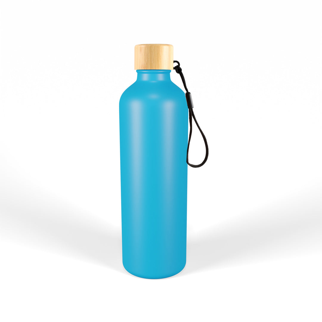 House of Uniforms The Gelato Drink Bottle with Bamboo Lid | 750ml Logo Line Light Blue