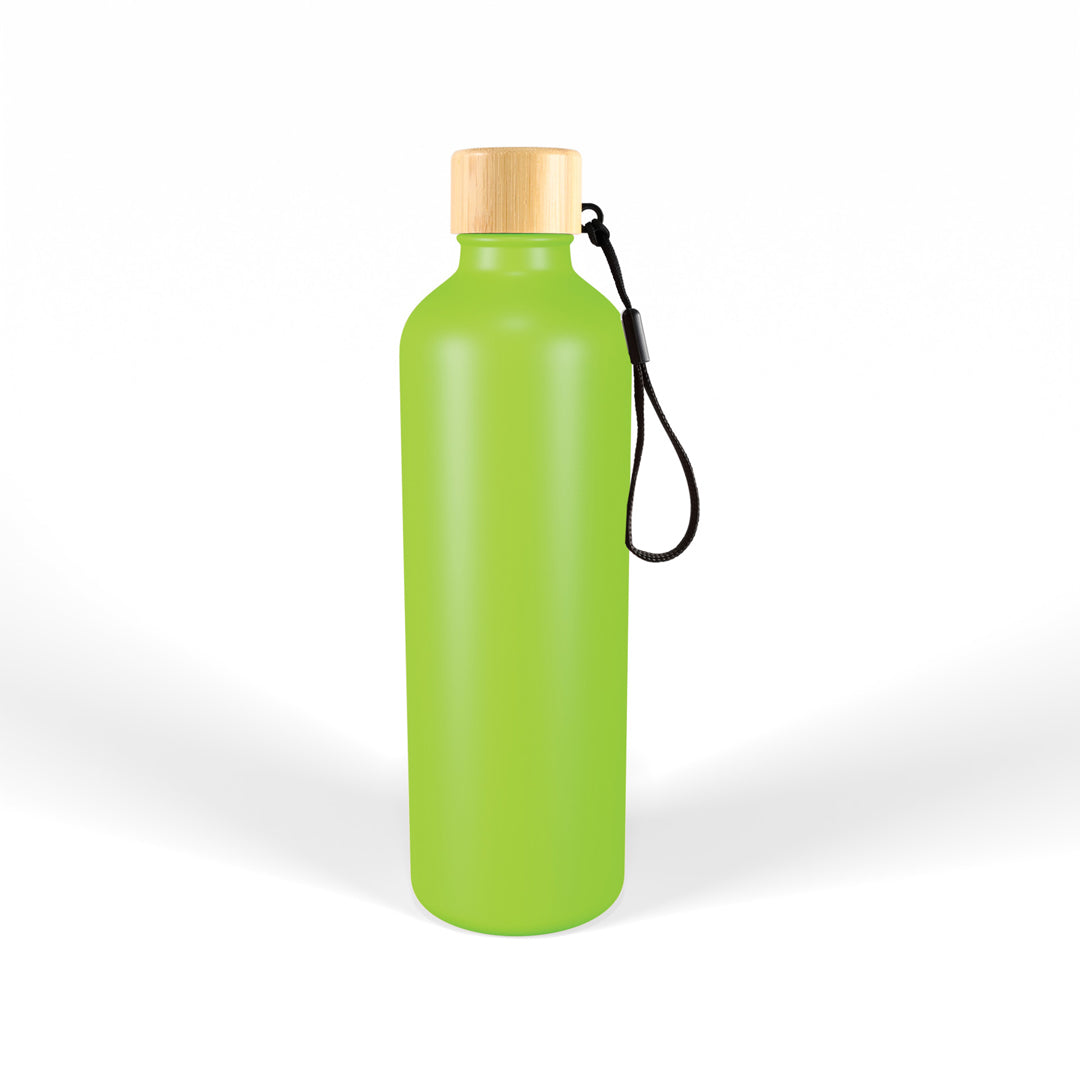 House of Uniforms The Gelato Drink Bottle with Bamboo Lid | 750ml Logo Line Green