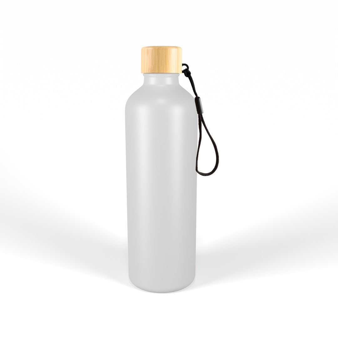 House of Uniforms The Gelato Drink Bottle with Bamboo Lid | 750ml Logo Line White