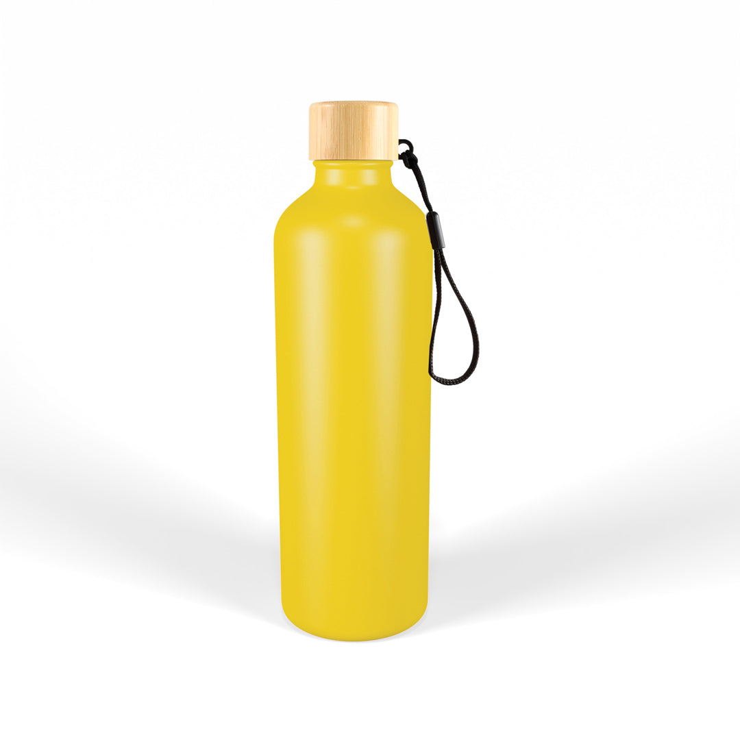 House of Uniforms The Gelato Drink Bottle with Bamboo Lid | 750ml Logo Line Yellow
