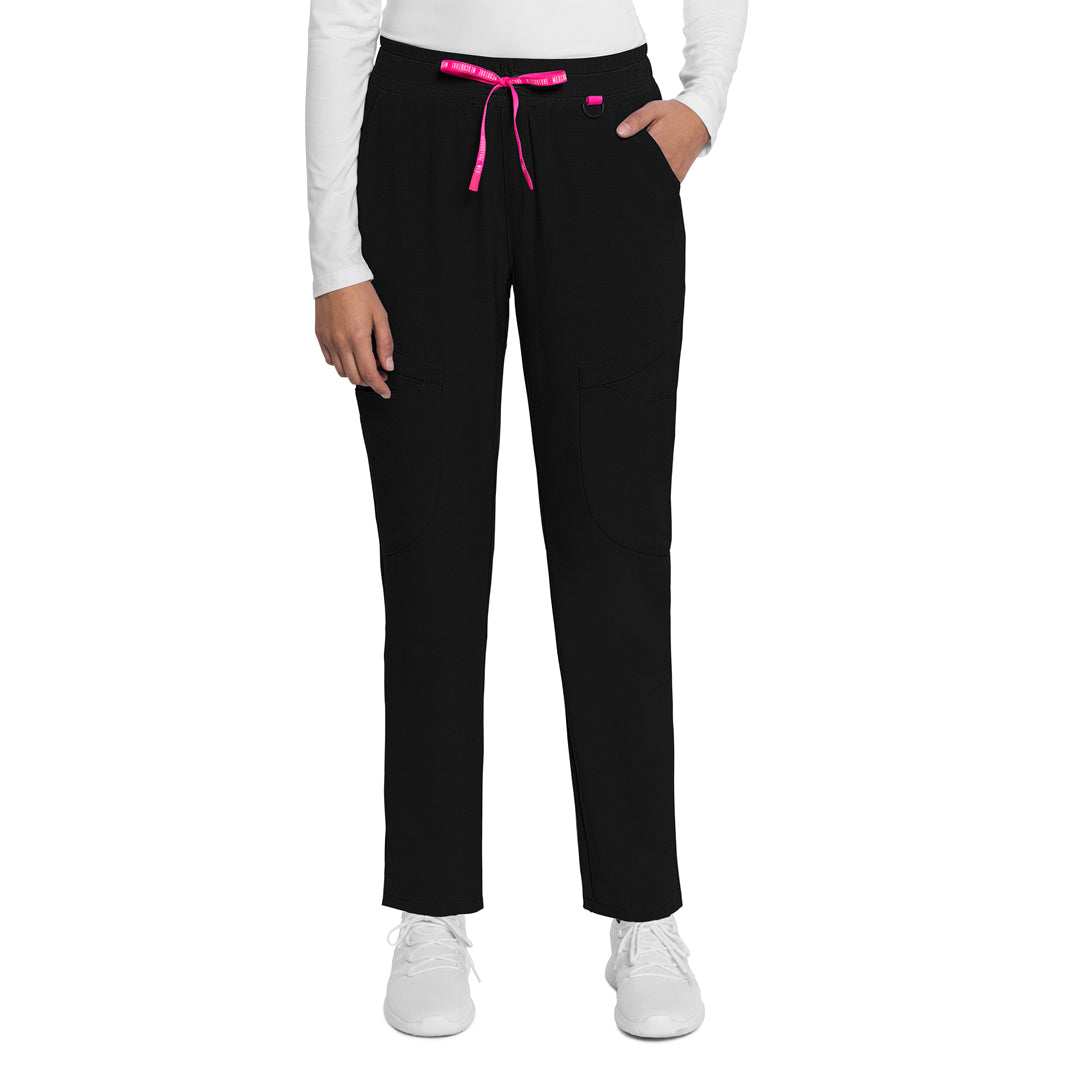 House of Uniforms The Mid Rise Drawstring Tapered Leg Scrub Pant | Ladies Med Couture Black