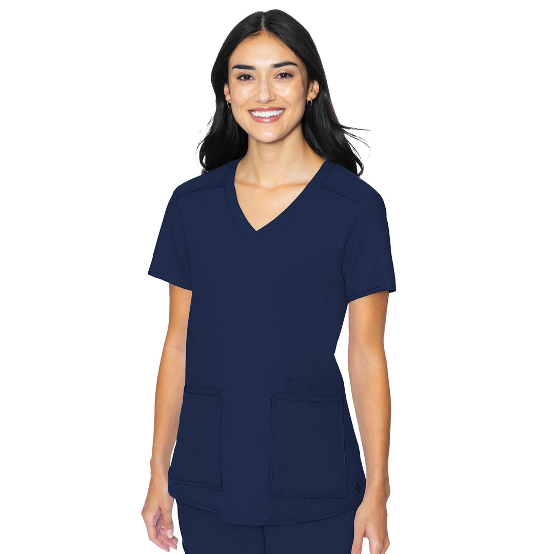 House of Uniforms The 3 Pocket V Neck Top | Ladies Med Couture Navy