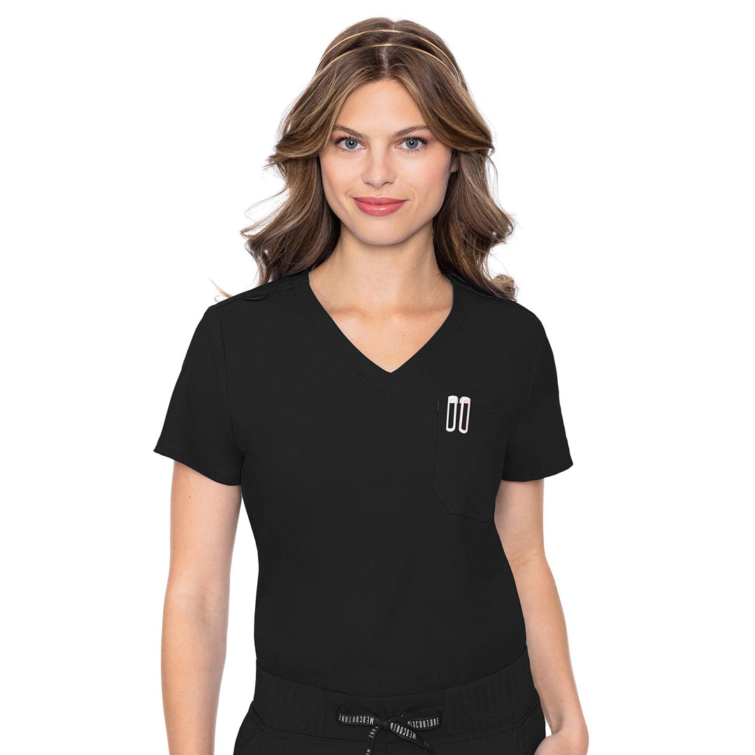 House of Uniforms The One Pocket Top | Ladies Med Couture Black