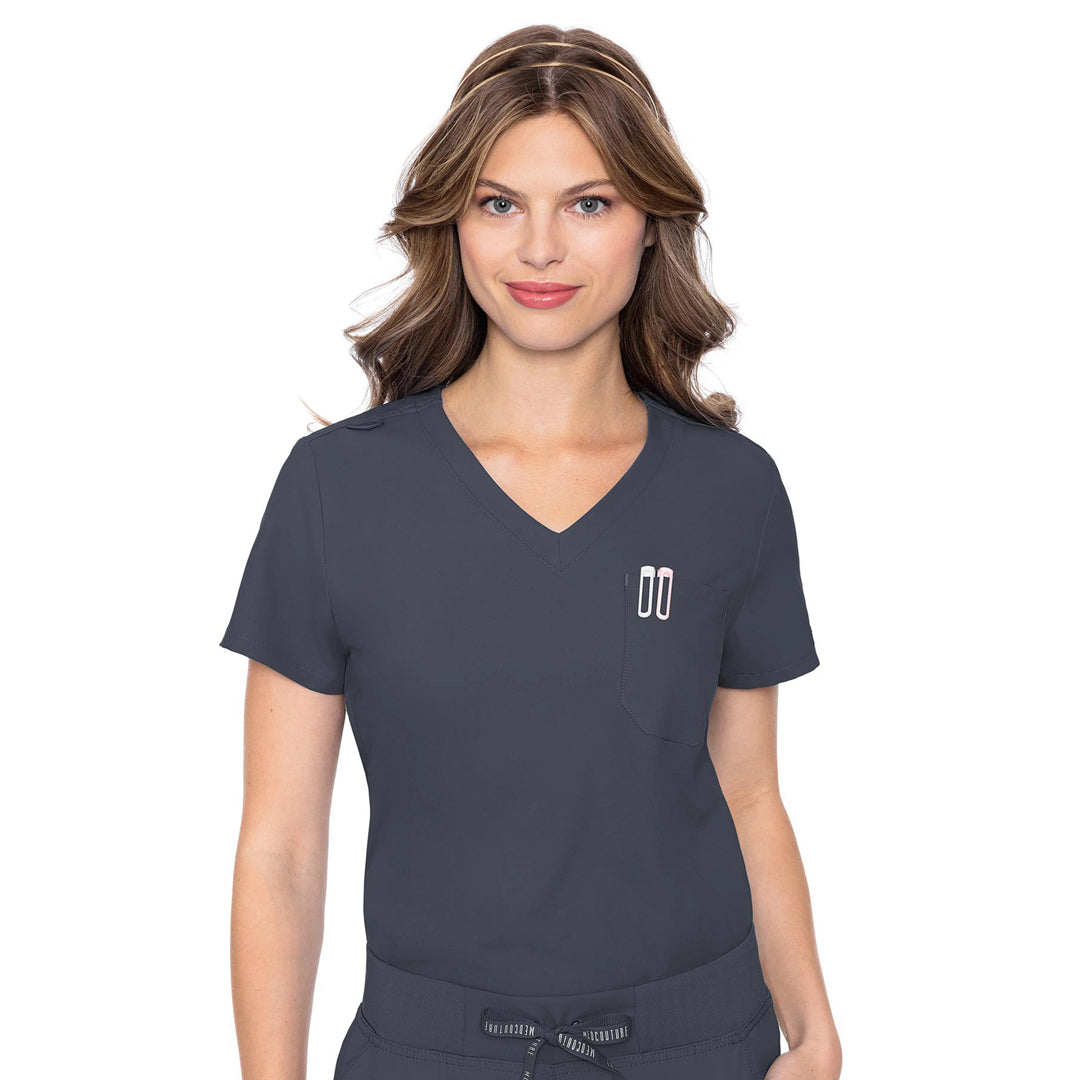 House of Uniforms The One Pocket Top | Ladies Med Couture Pewter