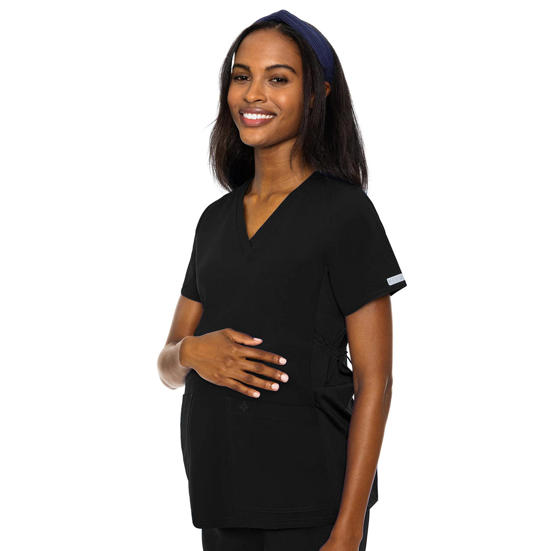 House of Uniforms The V Neck Maternity Scrub Top Med Couture Black