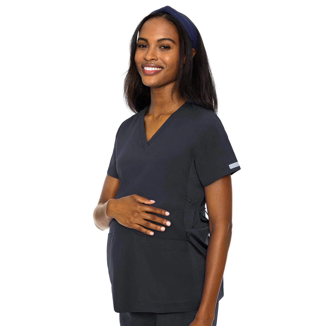 House of Uniforms The V Neck Maternity Scrub Top Med Couture Pewter