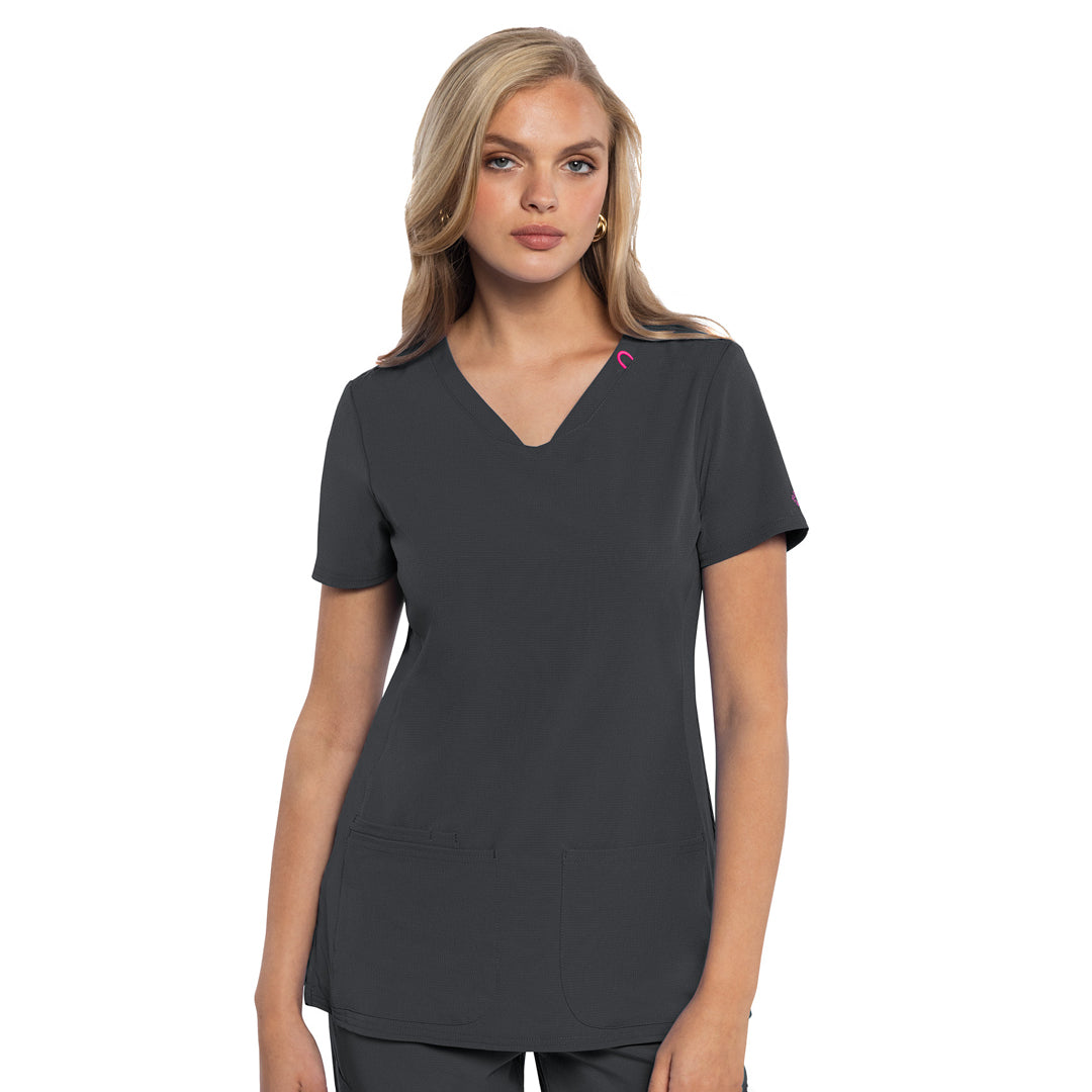 House of Uniforms The Shaped V Neck Scrub Top | Ladies Med Couture Pewter