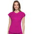 House of Uniforms The Lettuce Edged Top | Short Sleeve Med Couture Hot Pink