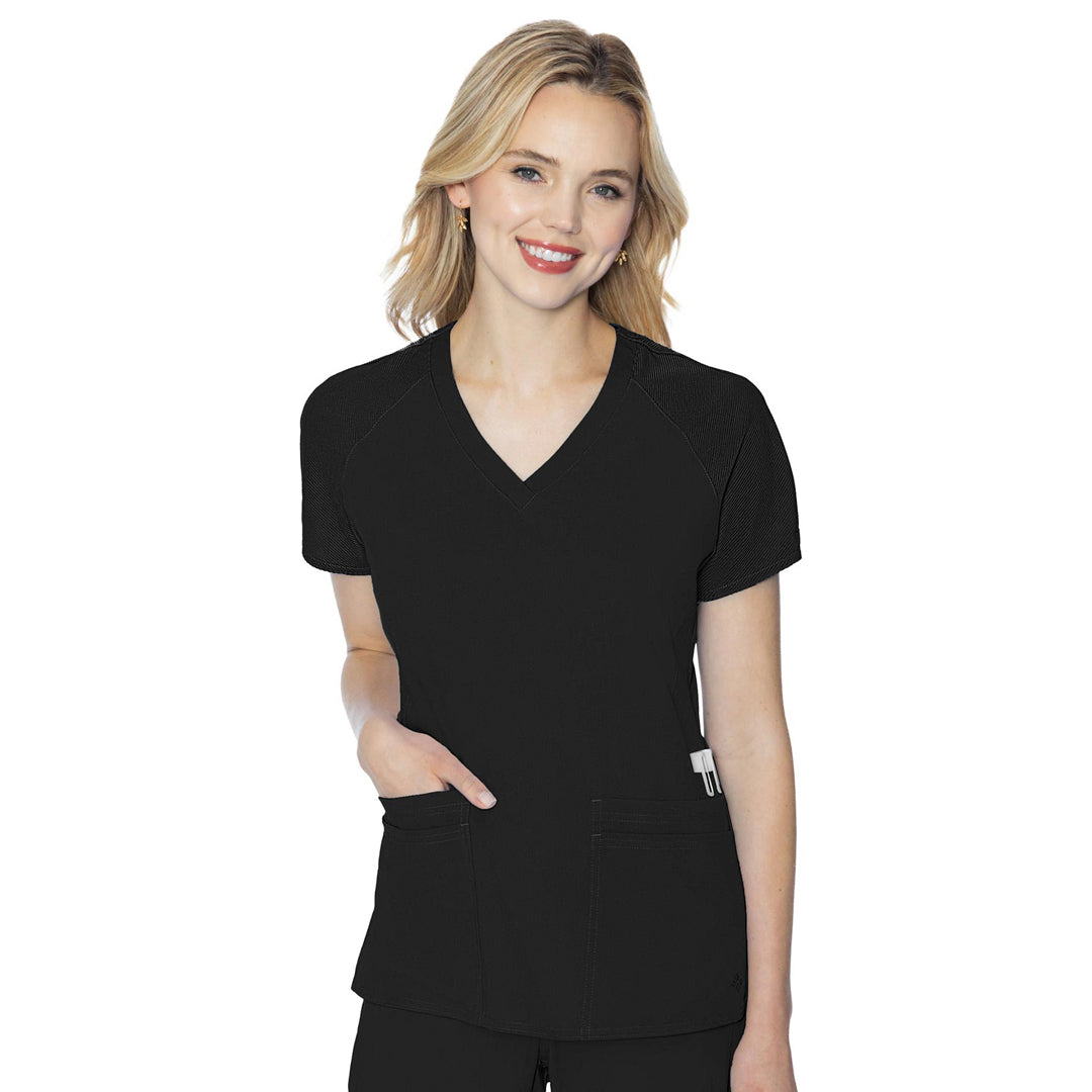 House of Uniforms The Raglan Sleeve Scrub Top | Ladies Med Couture Black