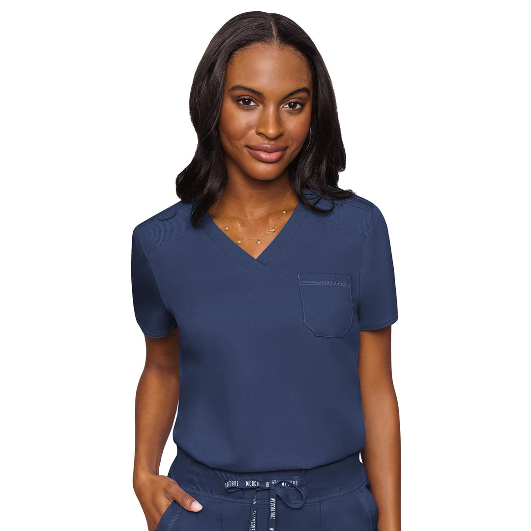 House of Uniforms The V Neck Tuck In Scrub Top | Ladies Med Couture Navy