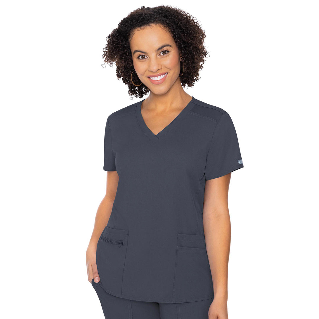 House of Uniforms The 4 Pocket Scrub Top | Ladies Med Couture Pewter