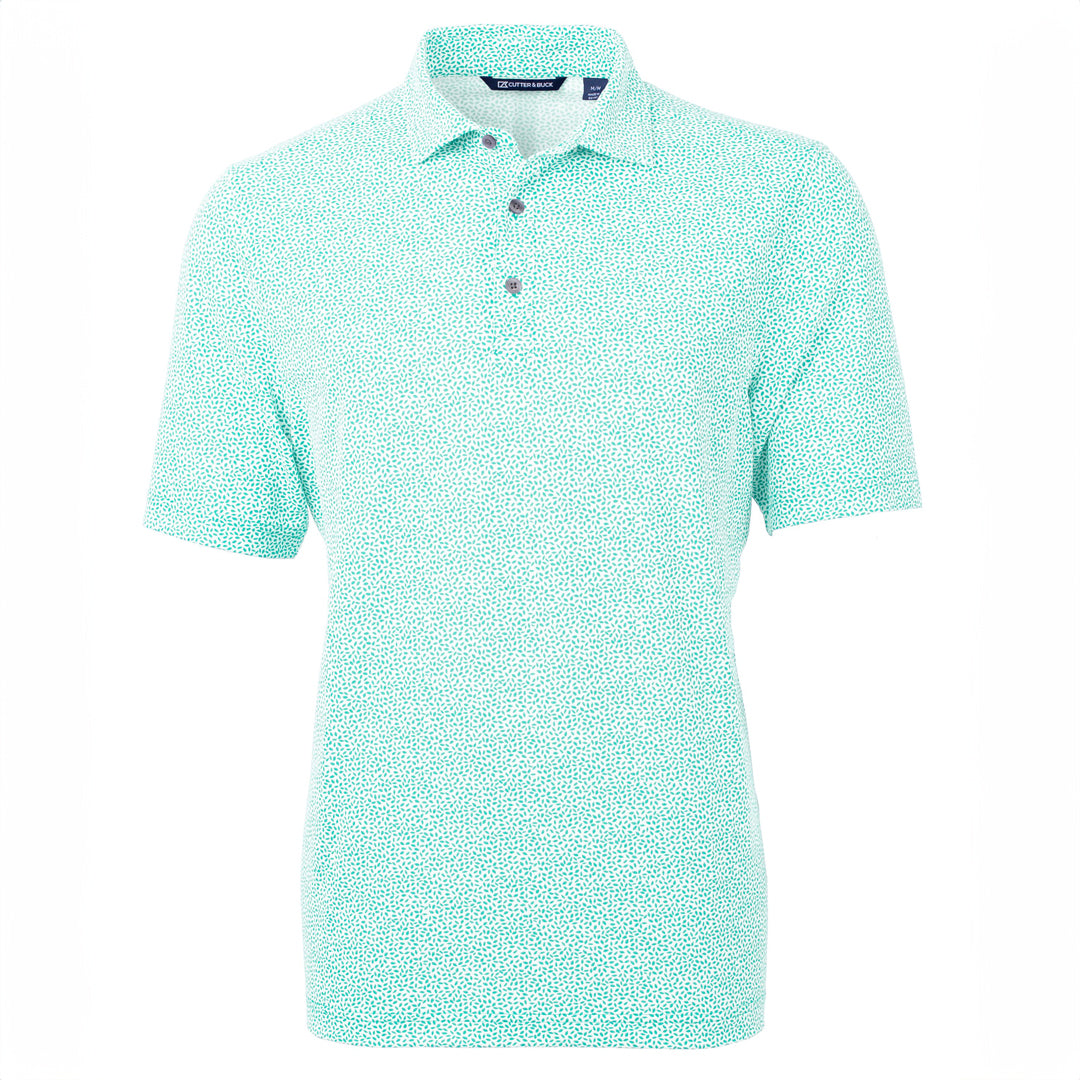 House of Uniforms The Virtue Botanical Print Polo | Mens Cutter and Buck Mint