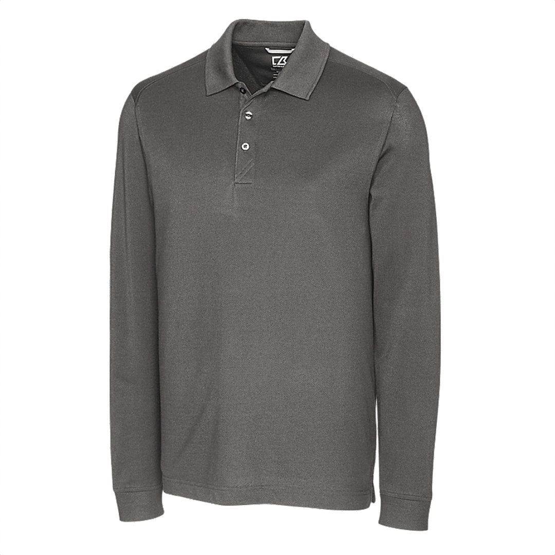 House of Uniforms The Advantage Polo | Long Sleeve | Mens Cutter and Buck Grey