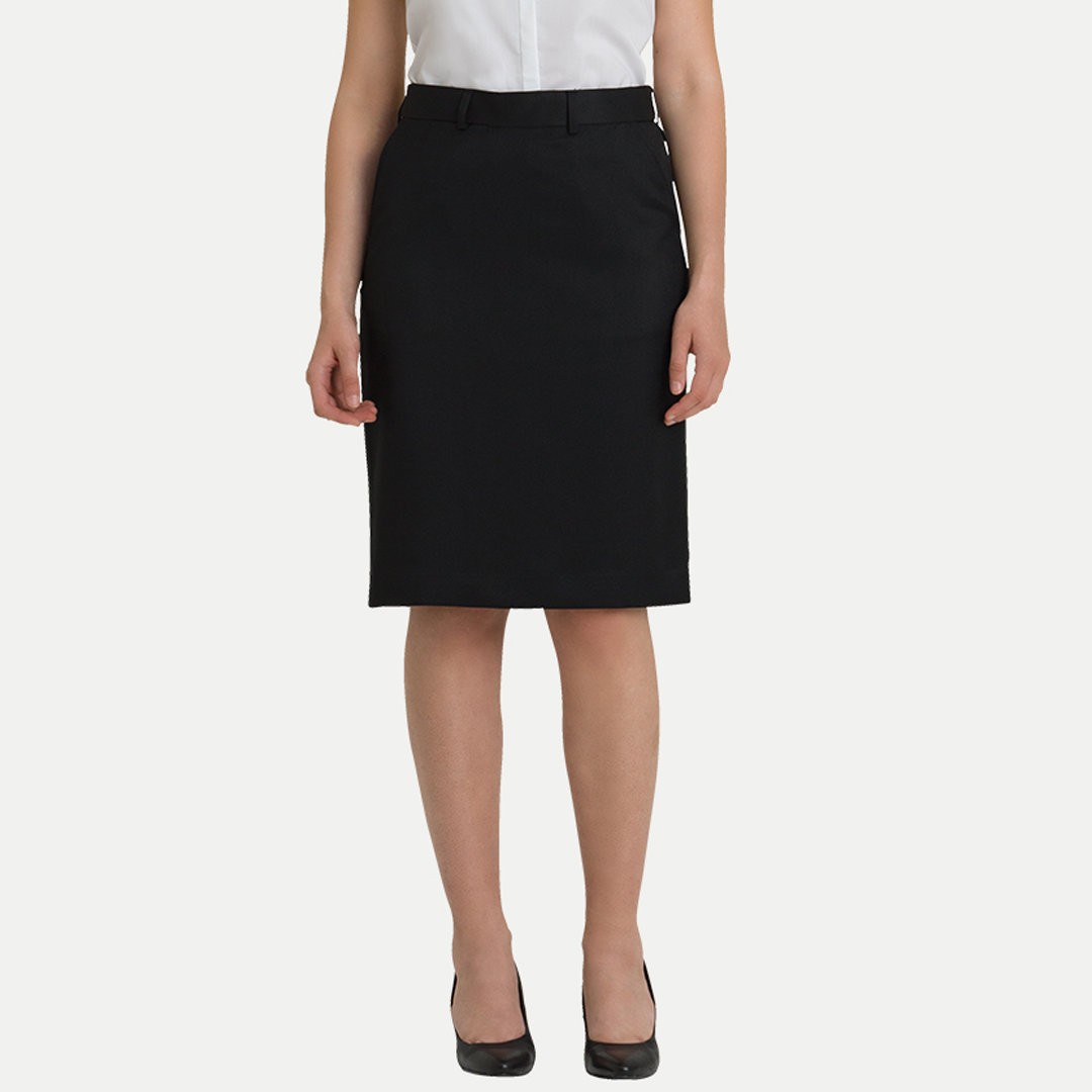 House of Uniforms The Maddi Front Pocket Skirt | Sorbtek Corporate Comfort Black