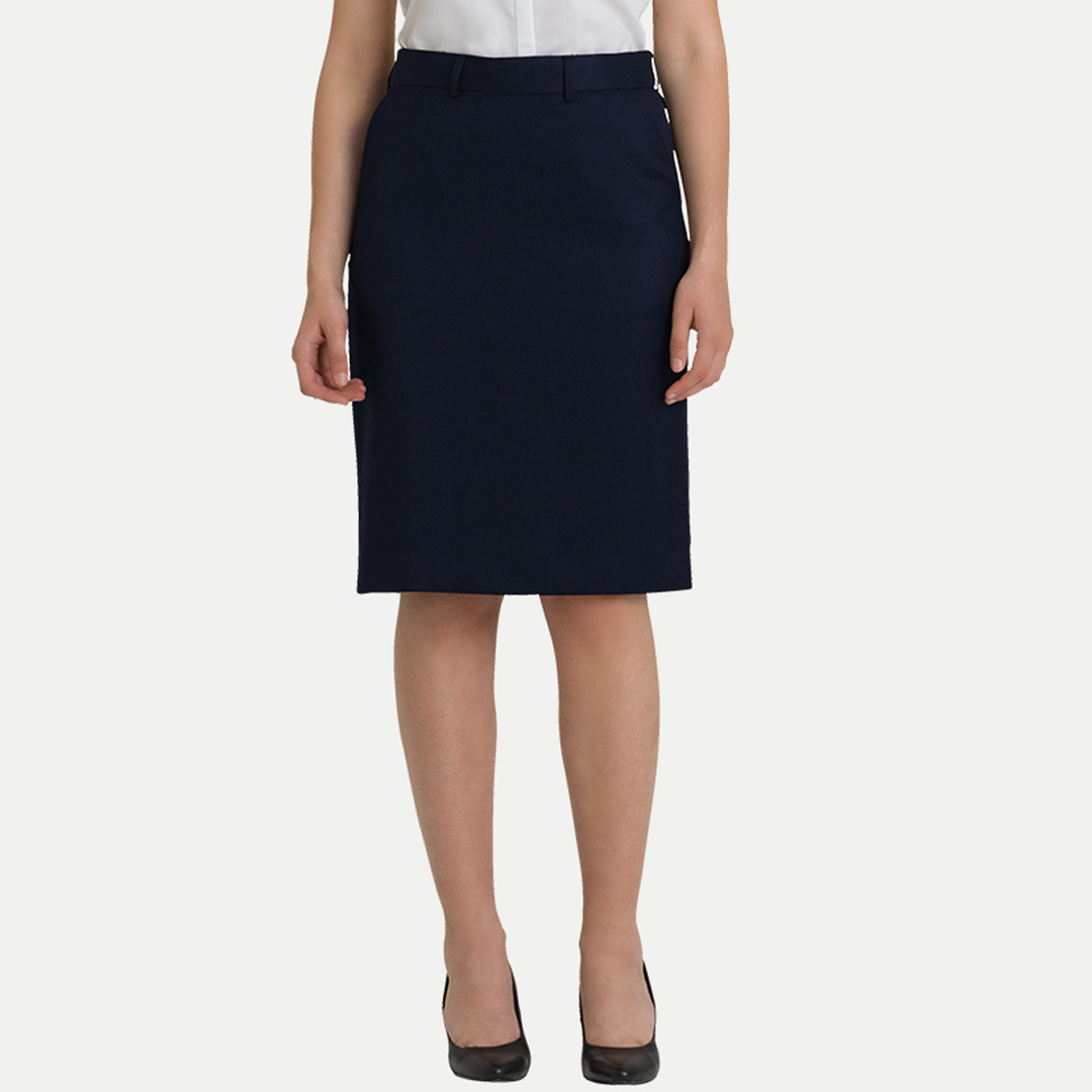 House of Uniforms The Maddi Front Pocket Skirt | Sorbtek Corporate Comfort Navy