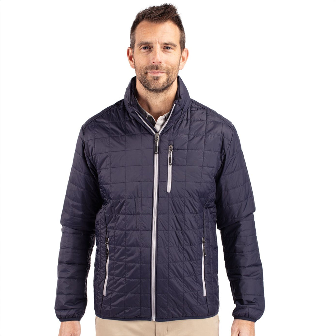 House of Uniforms The Rainier Jacket | Mens Cutter and Buck Navy/Silver