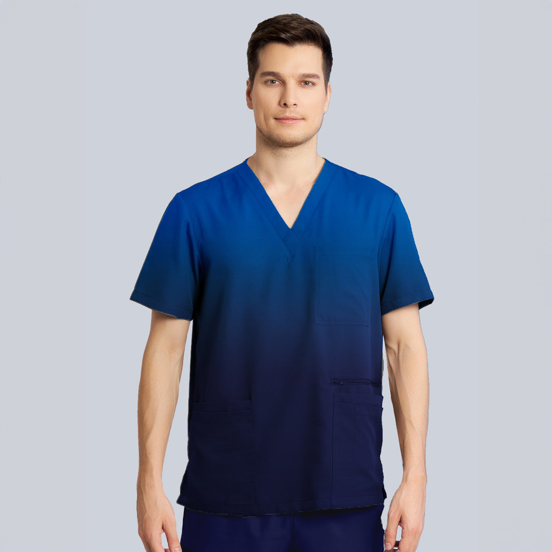 House of Uniforms The Ombre Scrub Top | Mens Scrubness Ombre Twilight