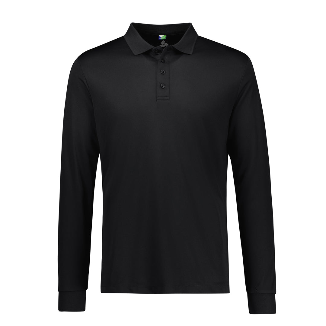 House of Uniforms The Action Polo | Mens | Long Sleeve Biz Collection Black