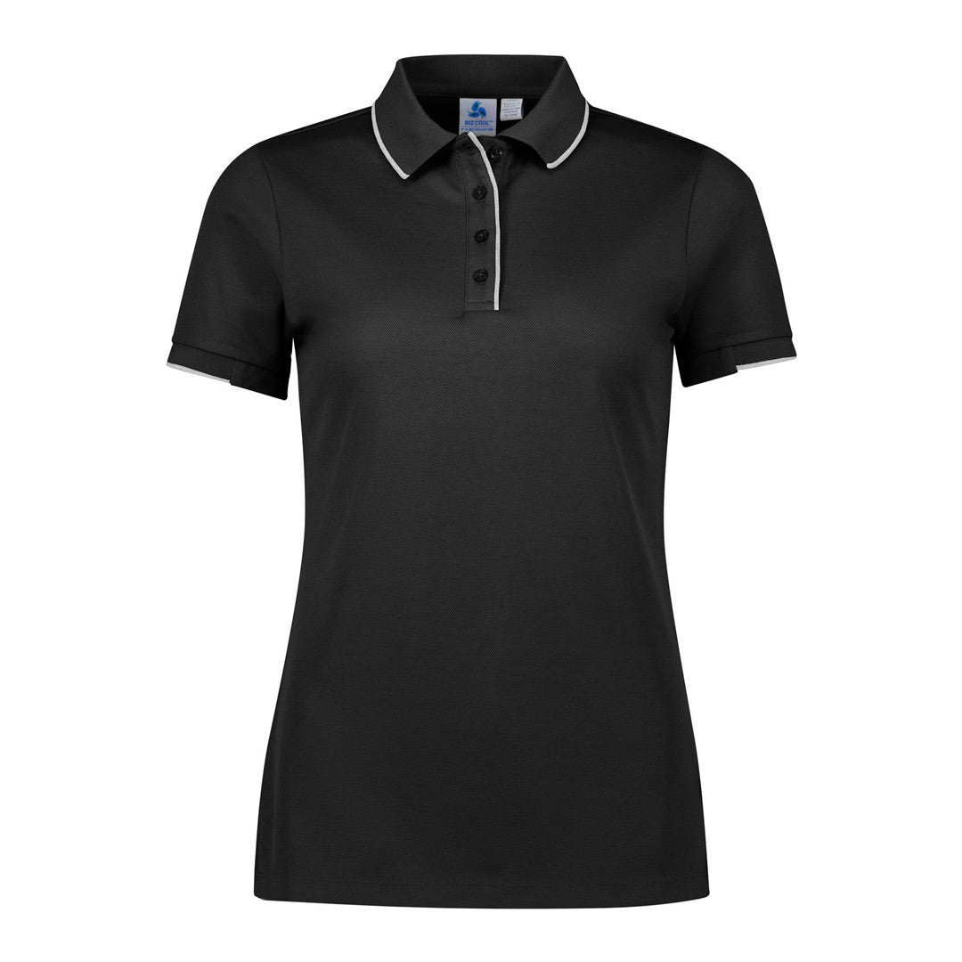 House of Uniforms The Focus Polo | Short Sleeve | Ladies Biz Collection Black/White