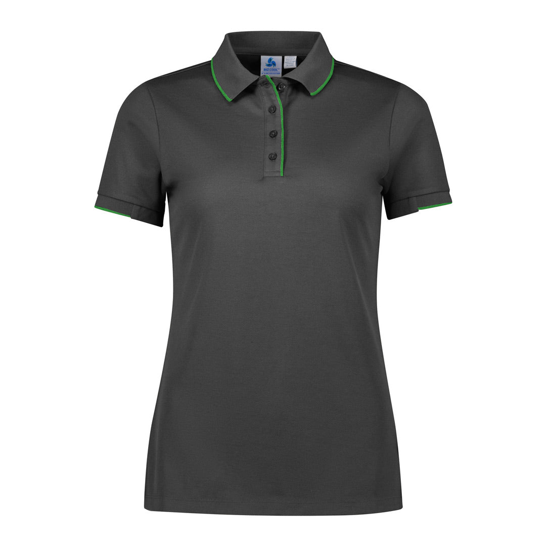 House of Uniforms The Focus Polo | Short Sleeve | Ladies Biz Collection Grey/Lime