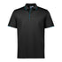 House of Uniforms The Focus Polo | Short Sleeve | Mens Biz Collection Black/Cyan