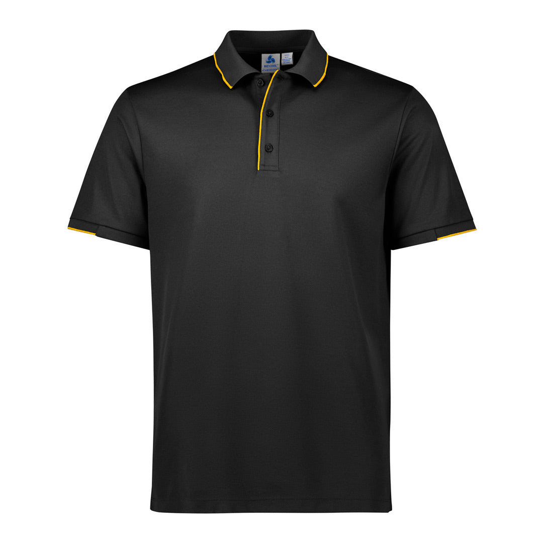 House of Uniforms The Focus Polo | Short Sleeve | Mens Biz Collection Black/Gold