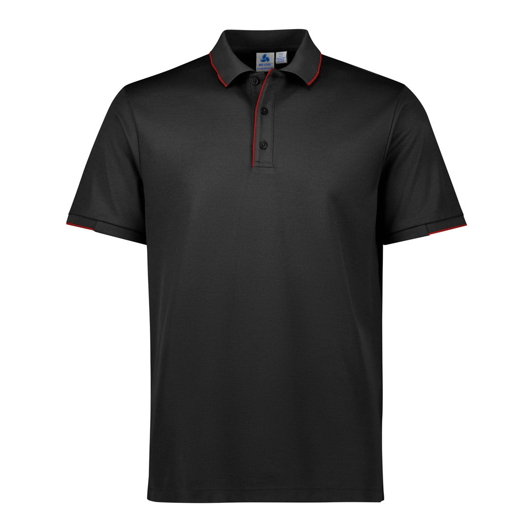 House of Uniforms The Focus Polo | Short Sleeve | Mens Biz Collection Black/Red