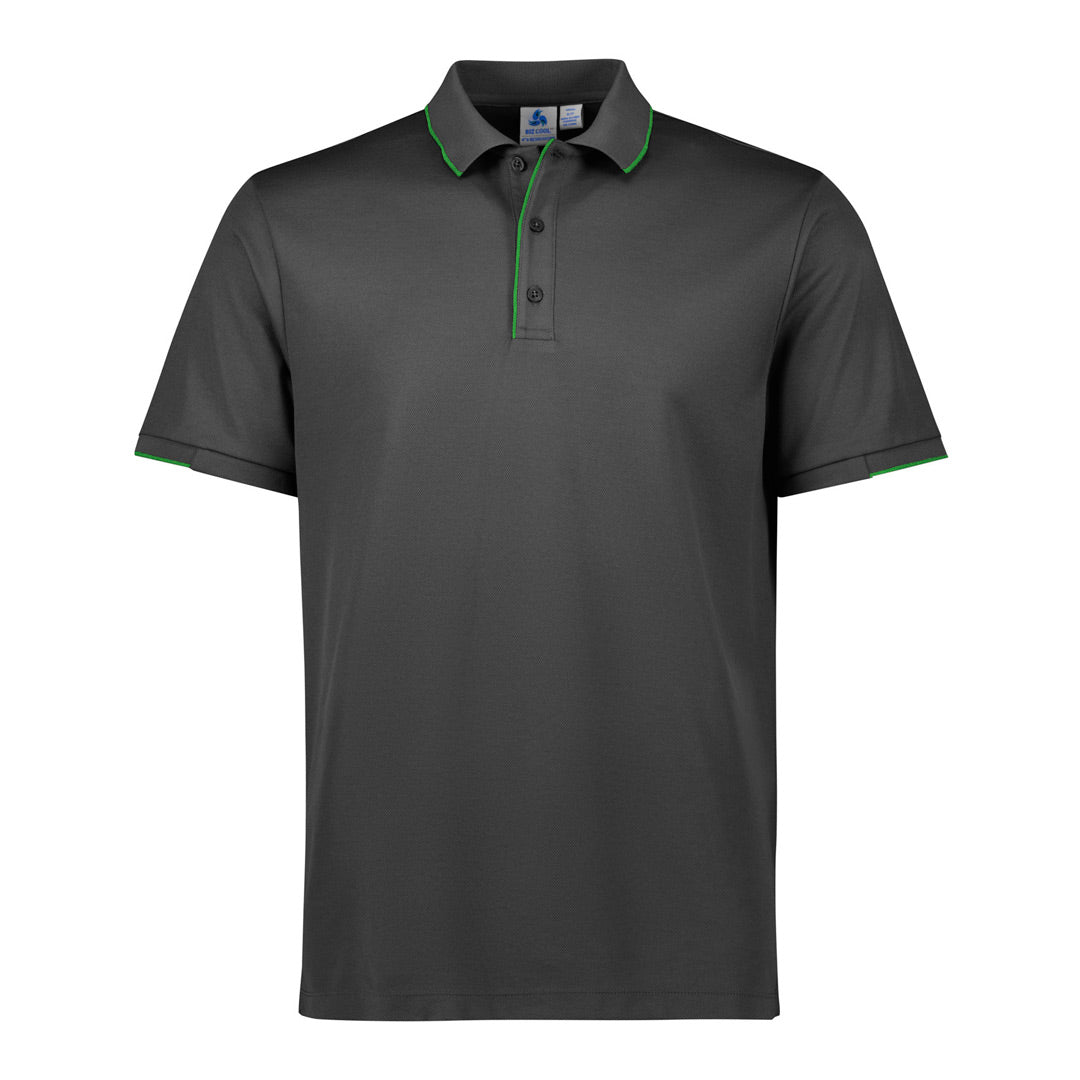 House of Uniforms The Focus Polo | Short Sleeve | Mens Biz Collection Grey/Lime