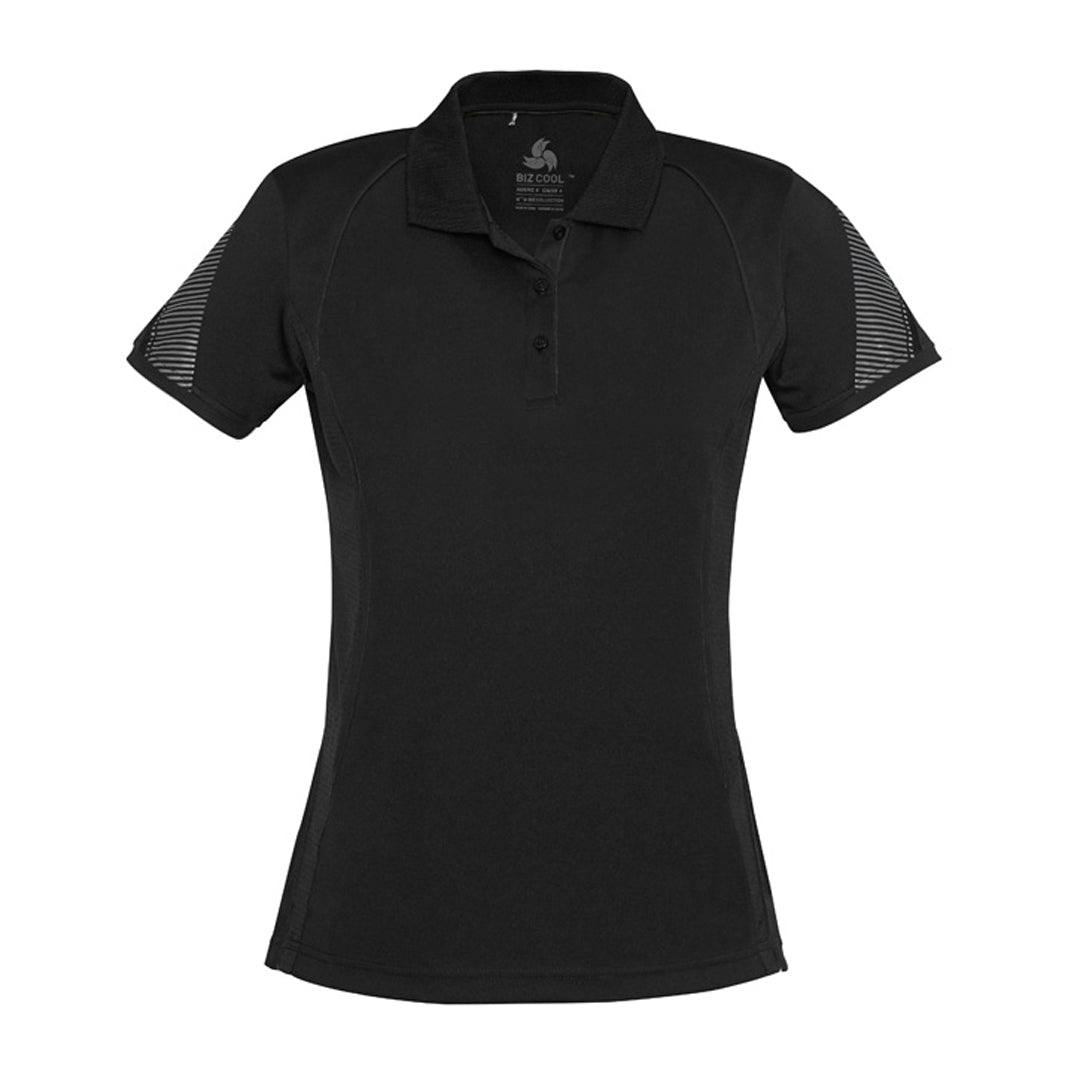 Biz Collection The Razor Polo | Ladies | Short Sleeve Black/Black Shirts & Tops