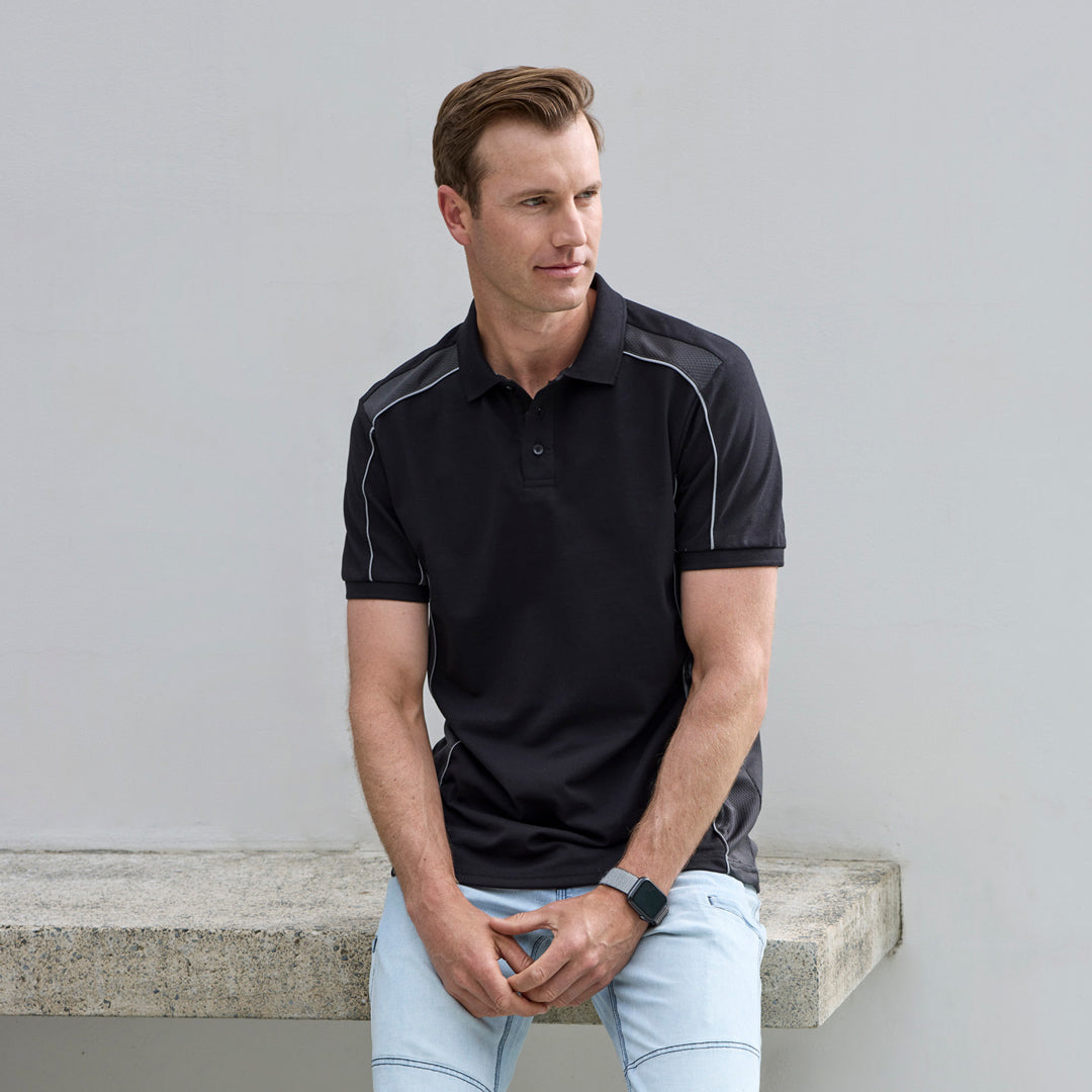 House of Uniforms The Grid Polo | Adults | Short Sleeve Biz Collection 
