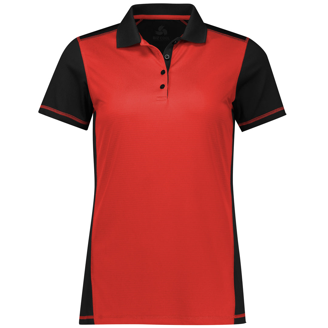 House of Uniforms The Dart Polo | Ladies | Short Sleeve Biz Collection Black/Red