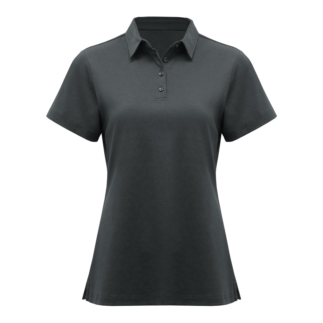 Biz Collection The Lotus Polo | Ladies | Short Sleeve Charcoal Shirts & Tops