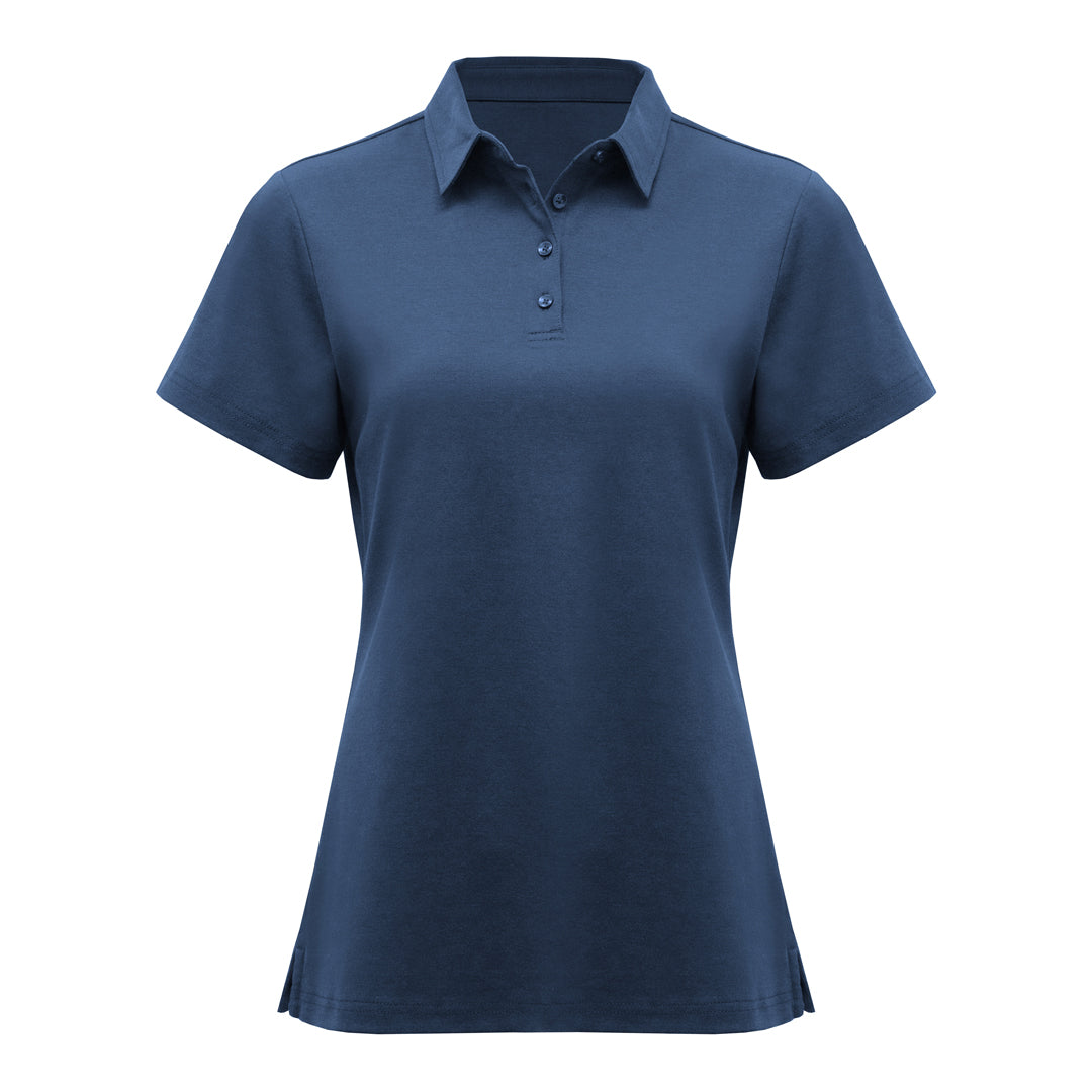 Biz Collection The Lotus Polo | Ladies | Short Sleeve Mineral Blue Shirts & Tops