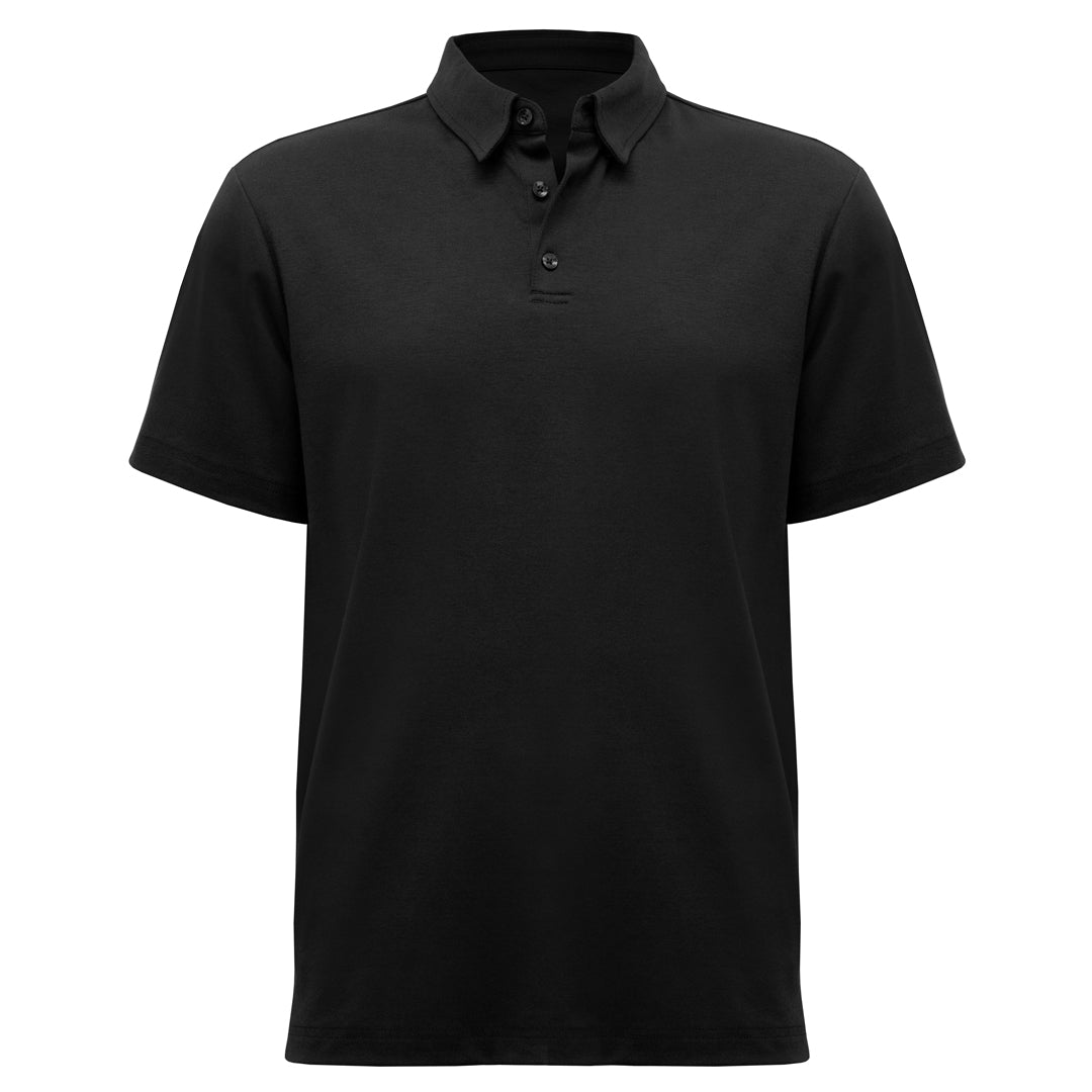 Biz Collection The Lotus Polo | Mens | Short Sleeve Black Shirts & Tops