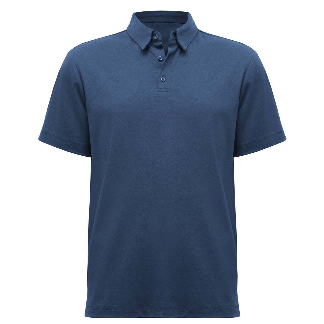 Biz Collection The Lotus Polo | Mens | Short Sleeve Mineral Blue Shirts & Tops