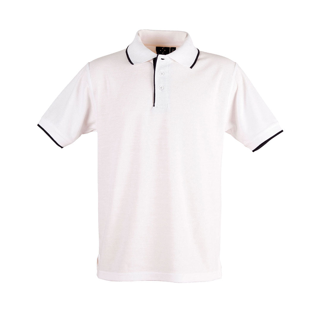House of Uniforms The Liberty Contrast Polo | Mens Winning Spirit White/Navy