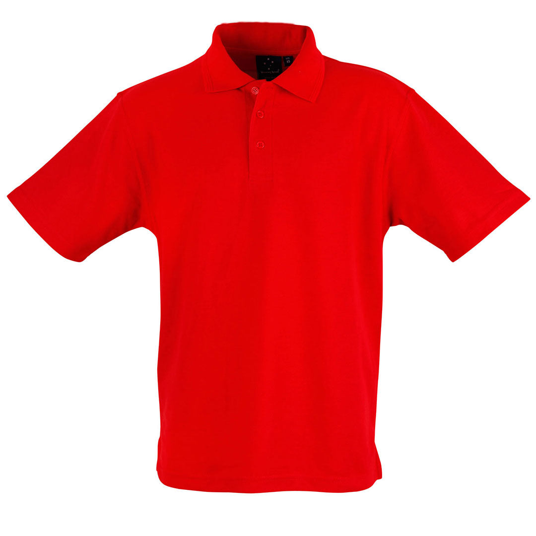 House of Uniforms The Traditional Pique Knit Polo | Adults Winning Spirit Red