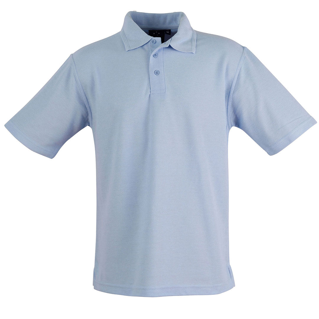 House of Uniforms The Traditional Pique Knit Polo | Adults Winning Spirit Sky Blue