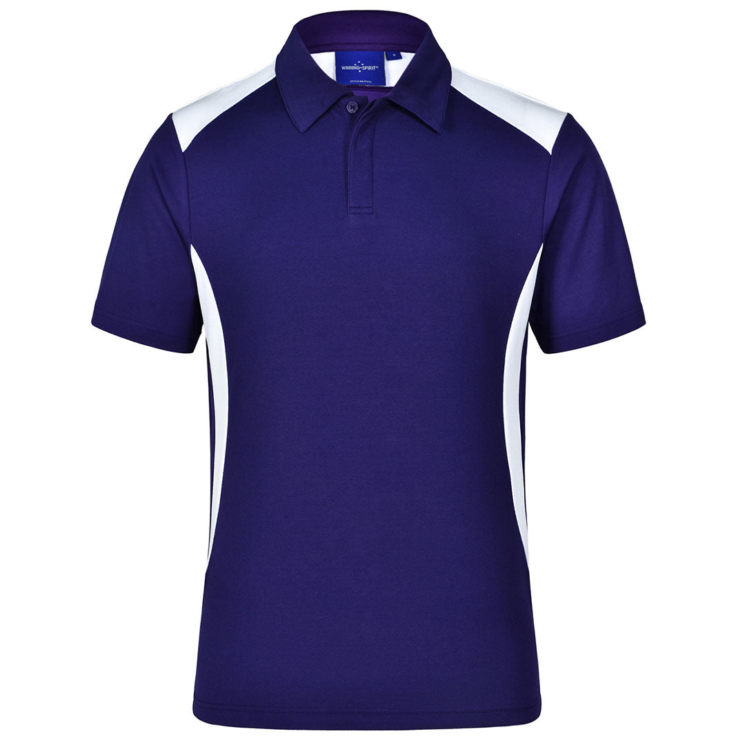 House of Uniforms The Winner Contrast Polo | Mens | Bright Colours Winning Spirit Purple/White